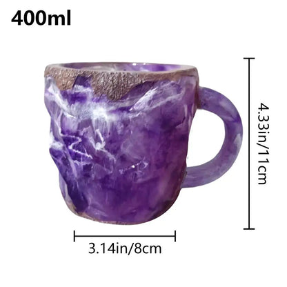 Mineral Crystal Coffee Mug – Elegant 400ml Design with Heat Retention